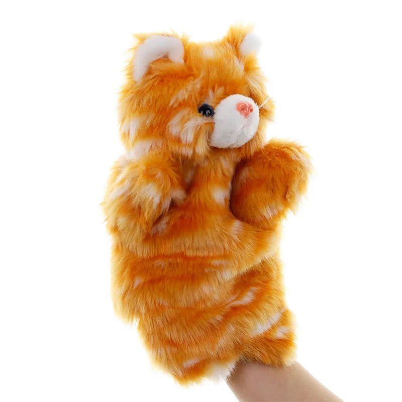 Animal Hand Puppet Cat Dolls Plush Hand Doll Early Education Learning Toys Children Marionetes Puppets for telling story