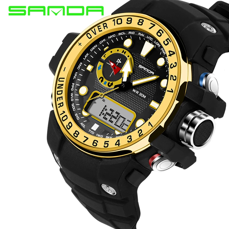 SANDA Men Sport Fashion Watches Waterproof Shock S Style Military Digital Watch Electronic Quartz relogio masculino | Наручные часы