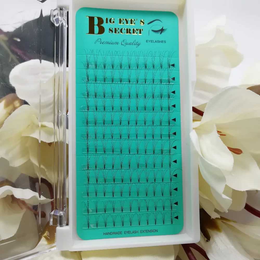 

Big Eye's Secret Rootless Heat Bonded 4D Premade Fans Volume Lashes Faux Mink Individual Eyelashes Extension Silk Lashes