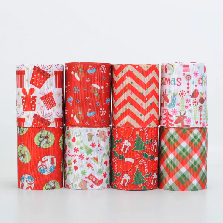 

Design Random set 5/10yards 3'' 75mm Merry Christmas printed grosgrain ribbon,5style/1y.5style/2yds