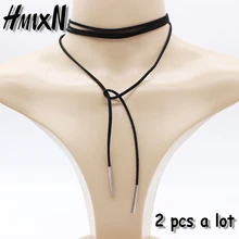 2 шт., новинка, колье-чокер, черная кожа, панк, Корея, длинная веревочная цепочка, колье для женщин, сексуальное, эффектное, стимпанк, бархатное чокер