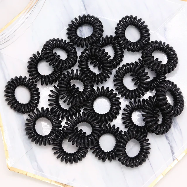 Black 10-30PCS/Lot 3-5CM Telephone Line Hair Ropes Girls Curls Elastic Hair Bands Women Ponytail Holder Tie Gum Hair Accessories 3