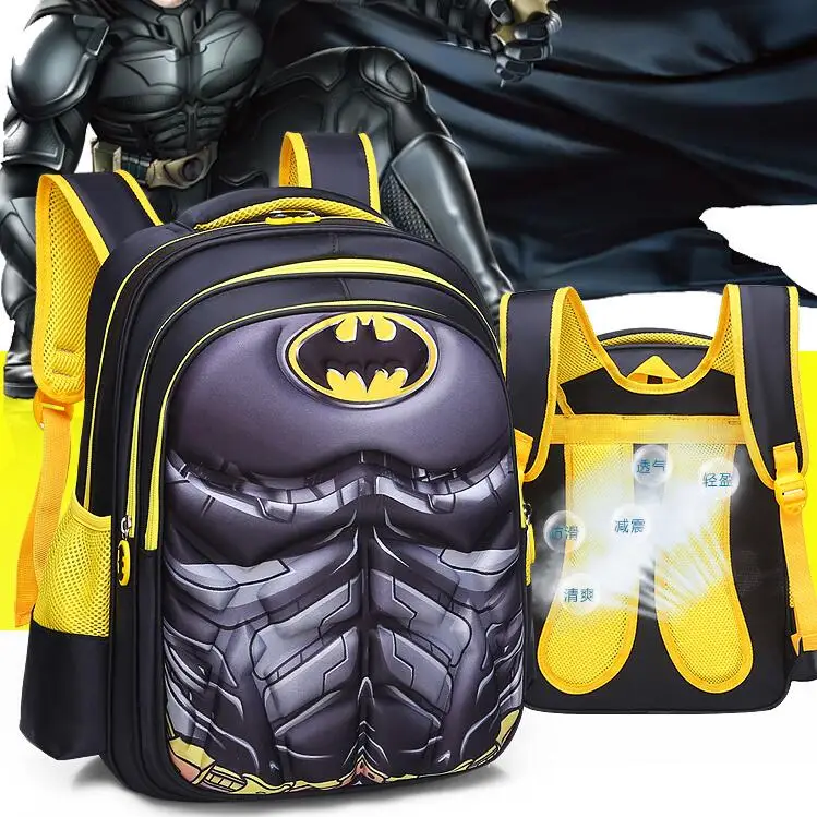 

2019 New Captain America Primary Schoolbag 3D Spiderman School Bags for Student Boys Batman Student Backpack