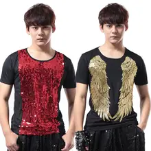 Производительность одежда модные панк тонкий сексуальный рубашка мужская рубашка с коротким рукавом подростков корейский рубашки мужские этап личность певица танец