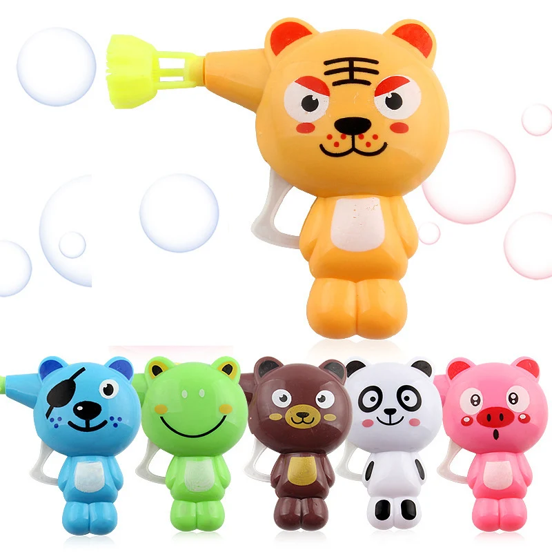 

2019 Kids Soap Water Blowing Bubbles Gun Cartoon Animal Model Bubble Blower Machine Toy For Kids Children Water Gun juguete Gift