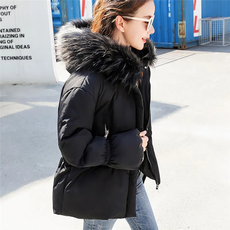 Fashion coats and jackets women winter ladies coats Winter Coat Faux Fur Hooded Thick Warm Slim Jacket Short Overcoat O15#N (3)