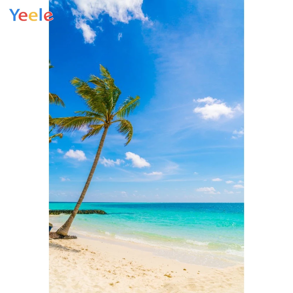 

Yeele Seaside Beach Coconut Tree Tropical Landscape Photography Backgrounds Personalized Photographic Backdrops For Photo Studio
