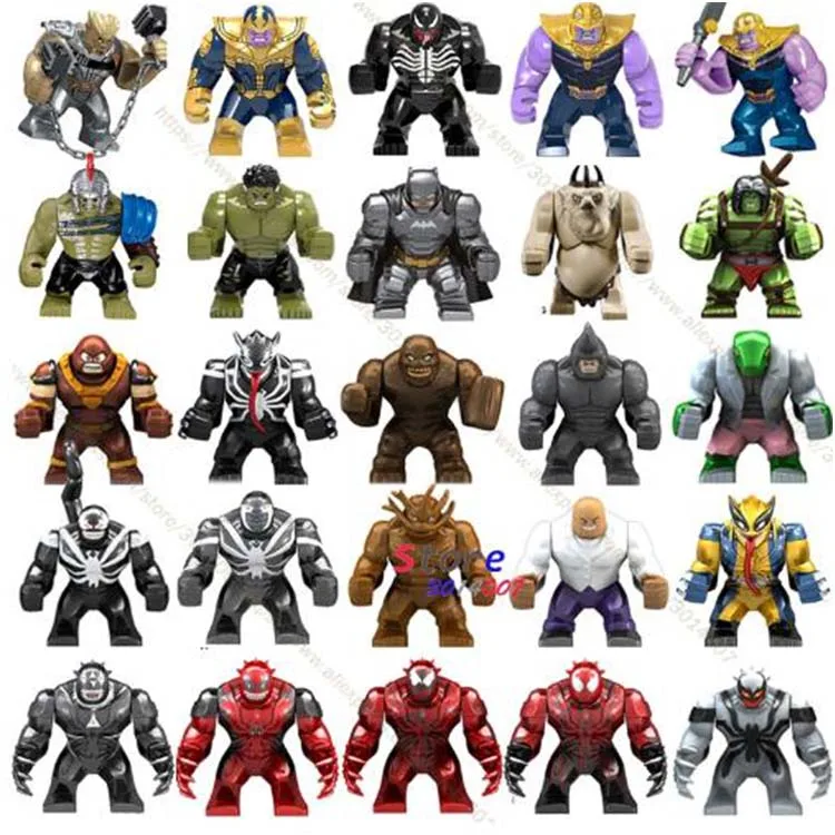 

Single Big Size Marvel Venom Edward Brock Anti-Venom Hulk Thanos Cull Obsidian Batman Bane Figure models Building Blocks Toys