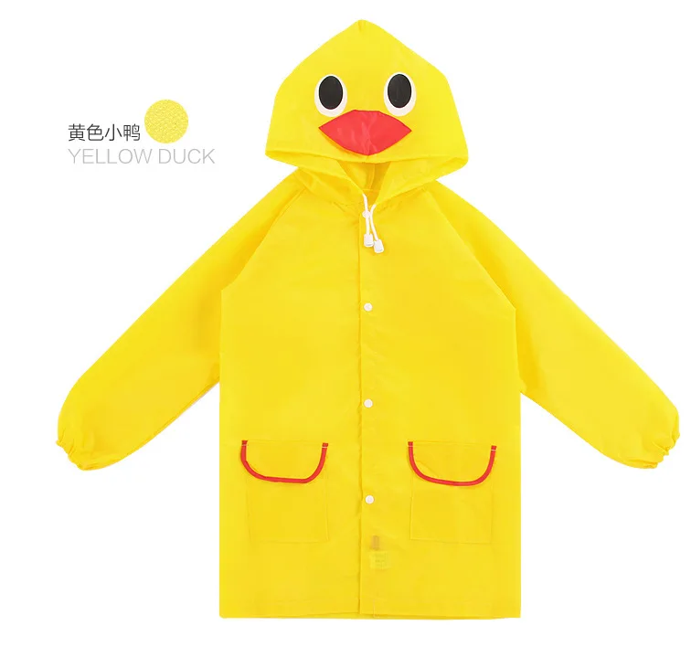 Новинка; милое водонепроницаемое Детское пальто-дождевик в виде животных; плащ для детей; дождевик - Цвет: yellow duck