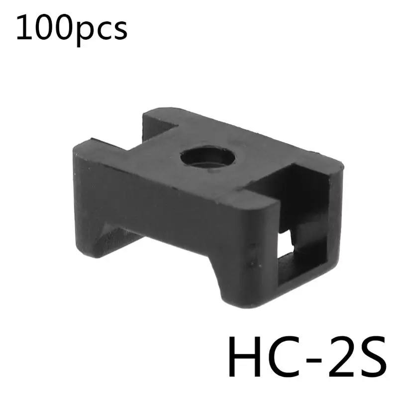

100PCS Cable Tie Base Mount Screw Fix Seat Nylon Saddle Type Plastic Wire Clip Bundle Holder Network