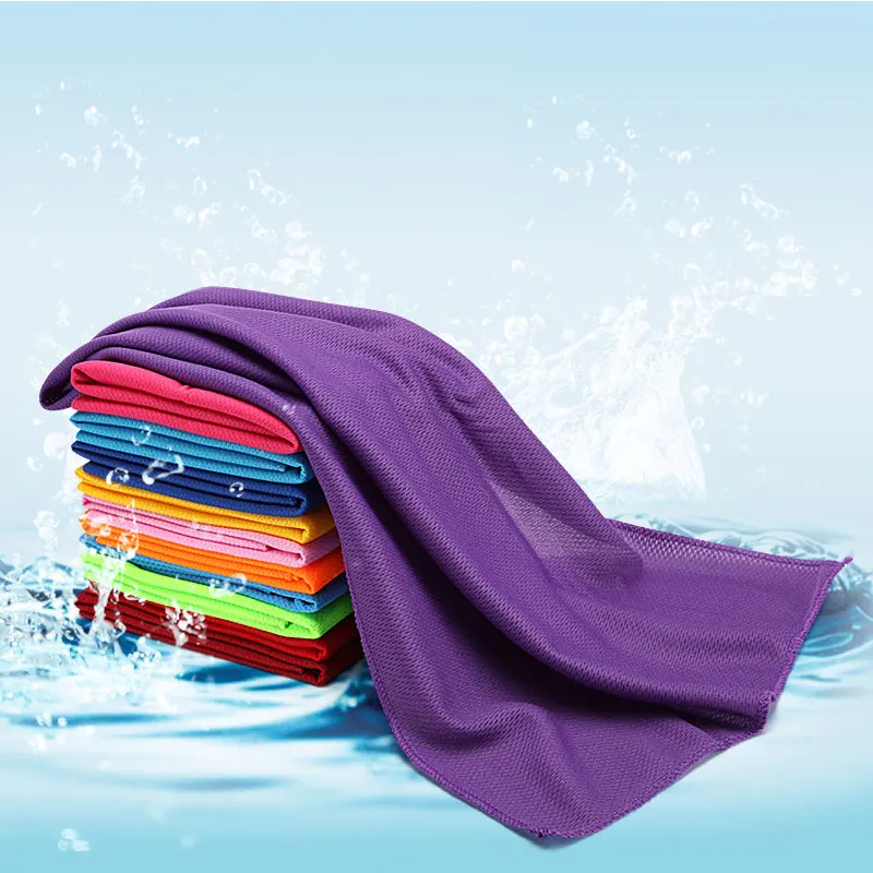 1pcs 30*90cm Solid Color Men Women Cool Sport Sweat Absorbing Towel Ice