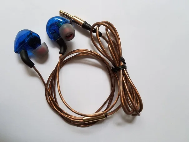 SENFER UES PRO Custom DIY сбалансированная арматура с динамическим как UE900 SE846 наушники вокруг уха с MMCX кабелем HIFI наушники UE - Цвет: BLUE BROWN