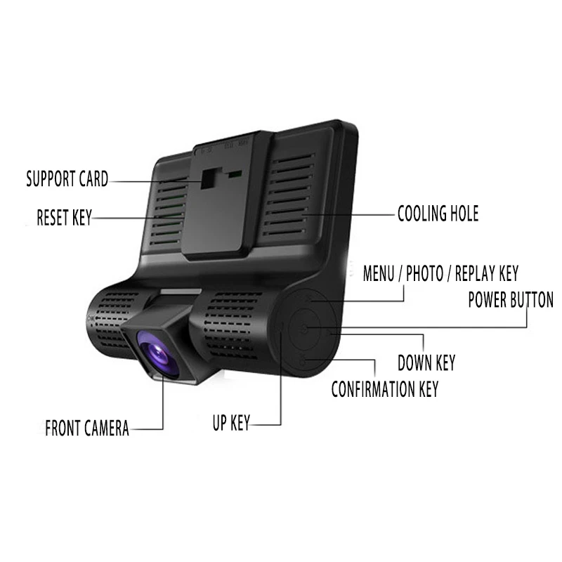 4 дюйма Экран автомобиля Камера Dash Cam HD Dvr Авто Запчасти Видеорегистраторы для