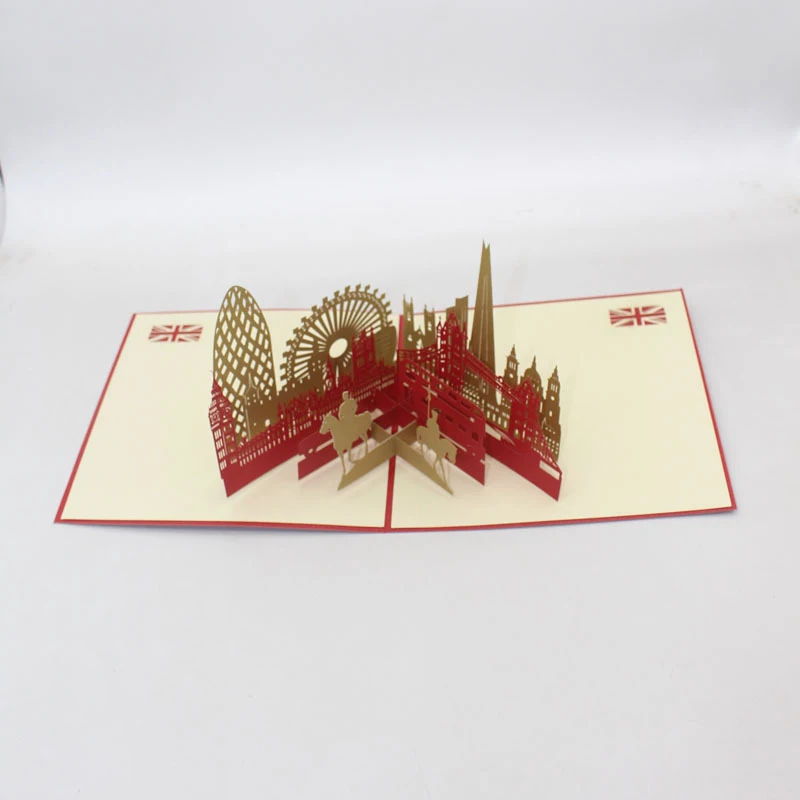  3D Laser Cut Handmade London Tower Bridge Big Ben Paper Invitation Greeting Cards PostCard Business - 33057353080