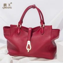 Qiwang Luxury Brand Handbag for Women Large Shoulder Bags 2019 Genuine Soft leather Tote Bag Designer Lady Top-handle Hand Bags qiwang crocodile women bag big luxury elegant top handle bags brand women designer handbags 100% genuine leather female bag