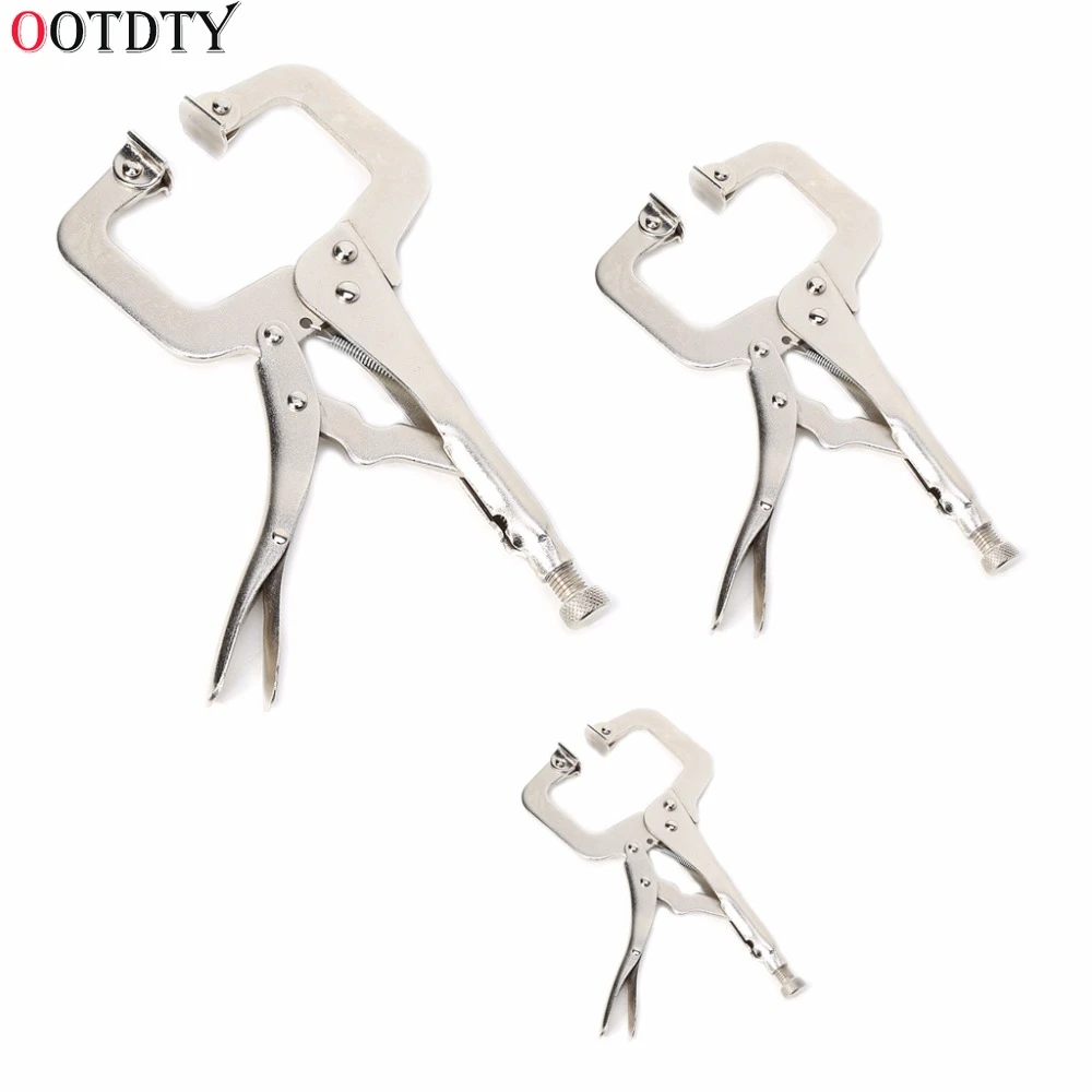 

6"/9"/11" C Clamp Vise Grip Welding Locking Quick Pliers Round Wood Locator Clips