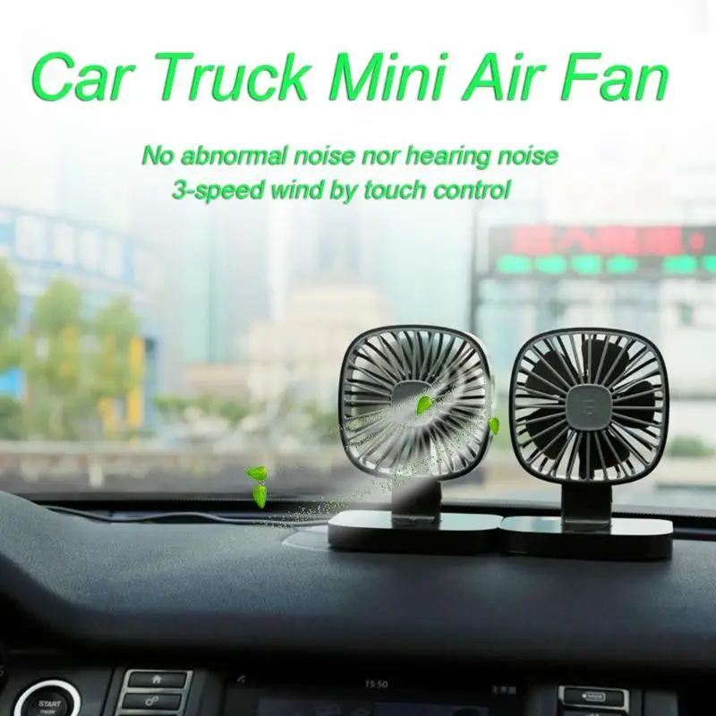 

2019 Newest Mini Fan Car Truck Cute Air Fan 3 Speed Strong Wind Air Cooling Machine Black and White Low Noise For Car
