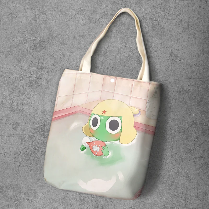 IVYYE Keroro Лягушка Мода Аниме складной холст повседневная хозяйственная сумка сумки на плечо индивидуальные сумки Tote леди для девочек; Новинка