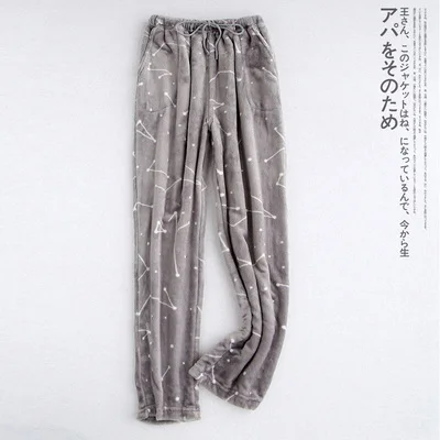 Flannel Pajama Pants Men And Women Autumn Winter Models Thick Coral Fleece Solid Color Warm Trousers Home Pants As020 (15)