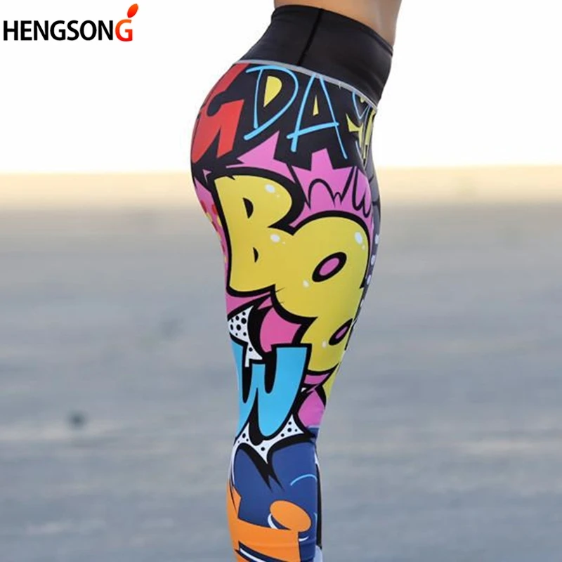

Funny print harajuku fitness legging female pants 2018 bodybuilding jeggings athleisure sportswear leggings women running tights