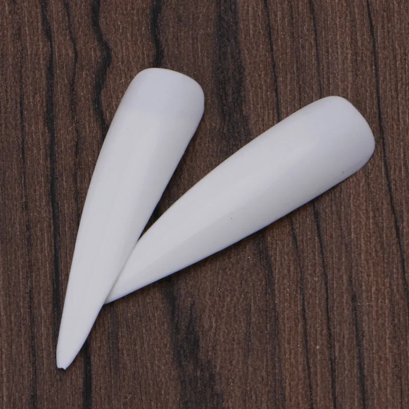 500 шт острые Длинные накладные ногти для маникюра акриловые салонные белые натуральные прозрачные Прочные прозрачные/белые/натуральные