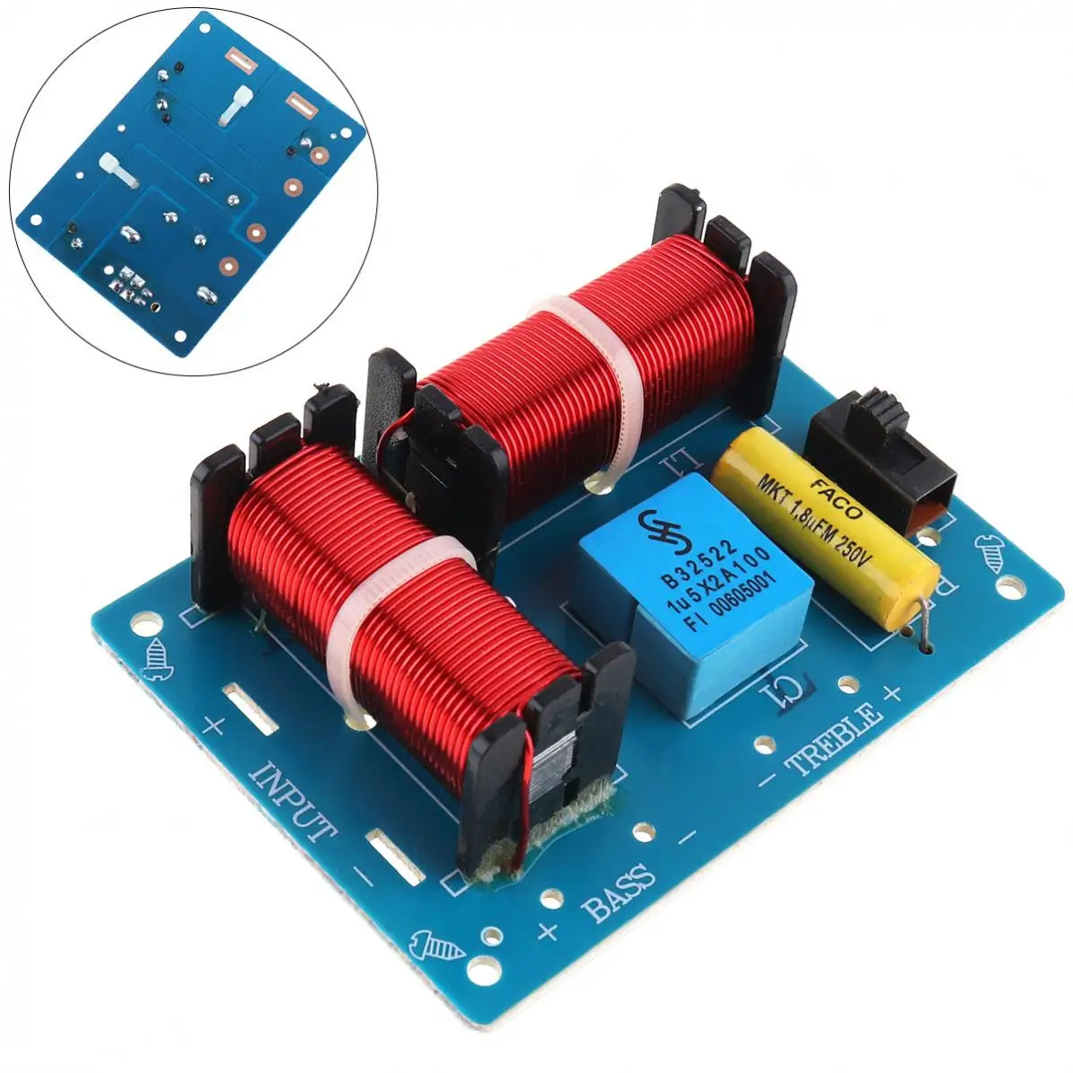 

80W Speaker Audio Frequency Divider Loudspeaker 2 Units Crossover Filters for Speakers