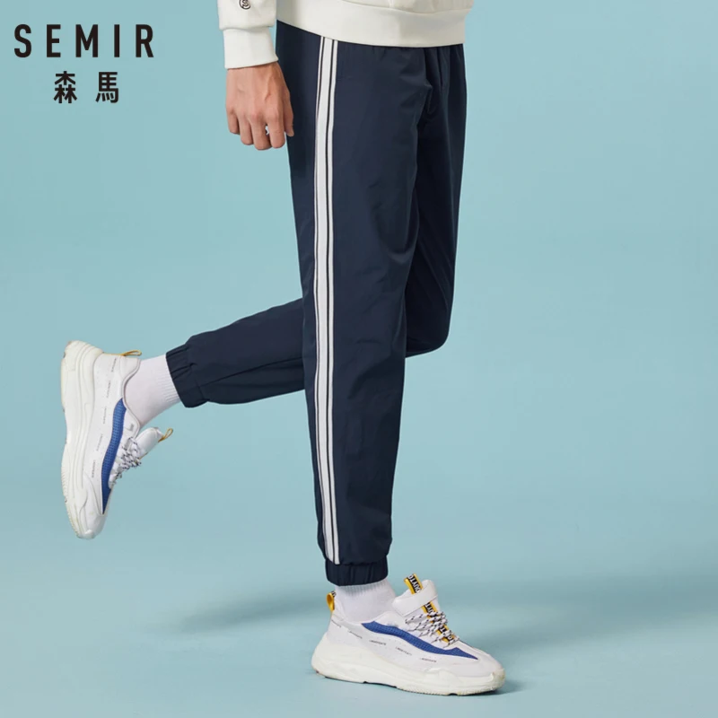 

SEMIR Men Side-Striped Joggers with Elastic Drawstring Waistband Men's Pull-on Pants Sweatpants Sport Pants with Side Pocket