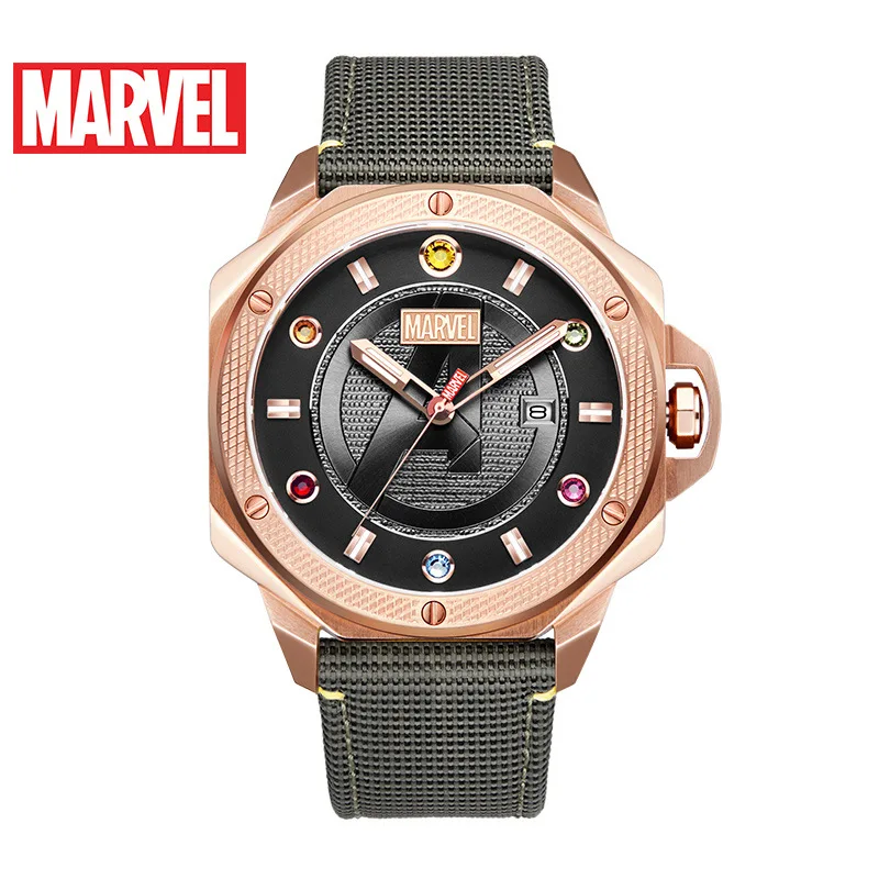 

Disney Marvel watches men's quartz new leather belt casual luminous fashion personality Water Resistant men cool watch