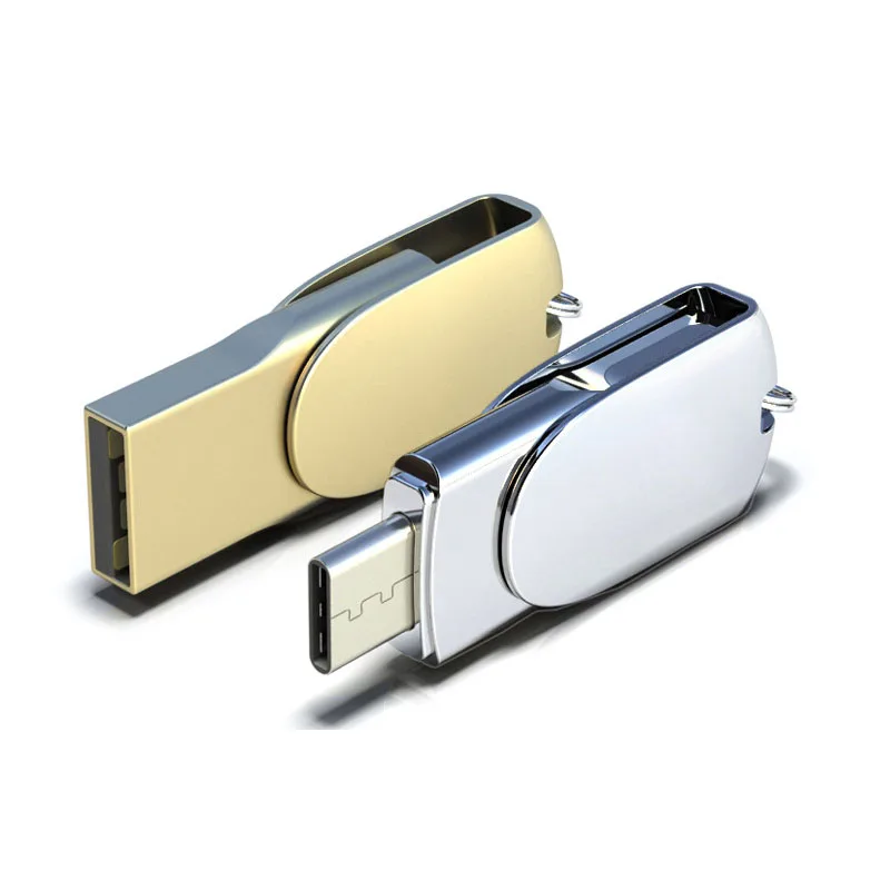 Металлический USB флеш накопитель Type C OTG для адаптера кабеля телефона на 128 ГБ 16 64 32