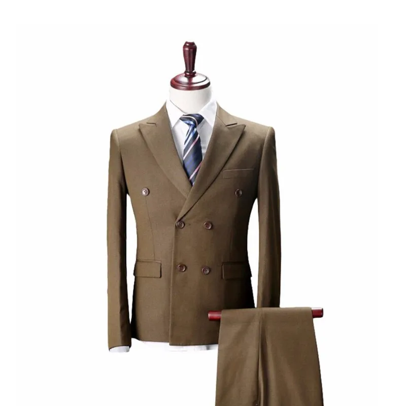 Новое поступление мужской костюм деловых встреч вечерние костюмы из двух частей жениха двубортные костюмы для мужчин