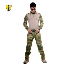 США Тактический Ghillie костюм камуфляж Военная Униформа армейский костюм боевая рубашка тактические брюки с подушечками Пейнтбол Охота Одежда