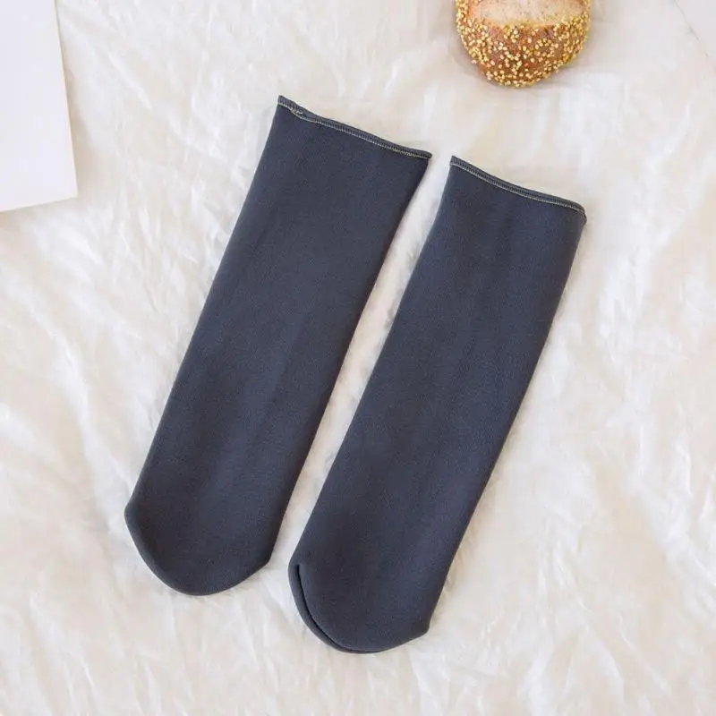 Зимние хлопковые утепленные теплые носки для детей носки-тапочки для маленьких девочек и мальчиков на От 3 до 12 лет - Цвет: Серый