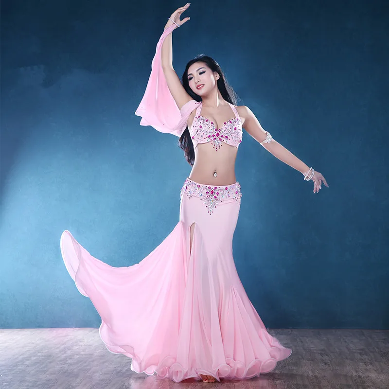 

Belly dance eastern diamond embroidery skirts bra dress costume for oriental dance dancing belt for belly dancing suit set 802