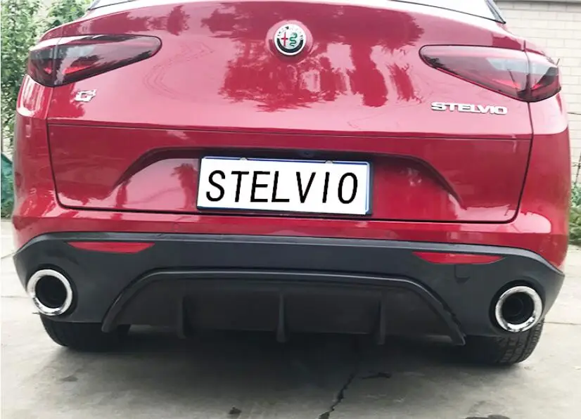 ABS черный для автомобиля задний бампер спойлер авто диффузор Крышка Alfa Romeo Stelvio 2017
