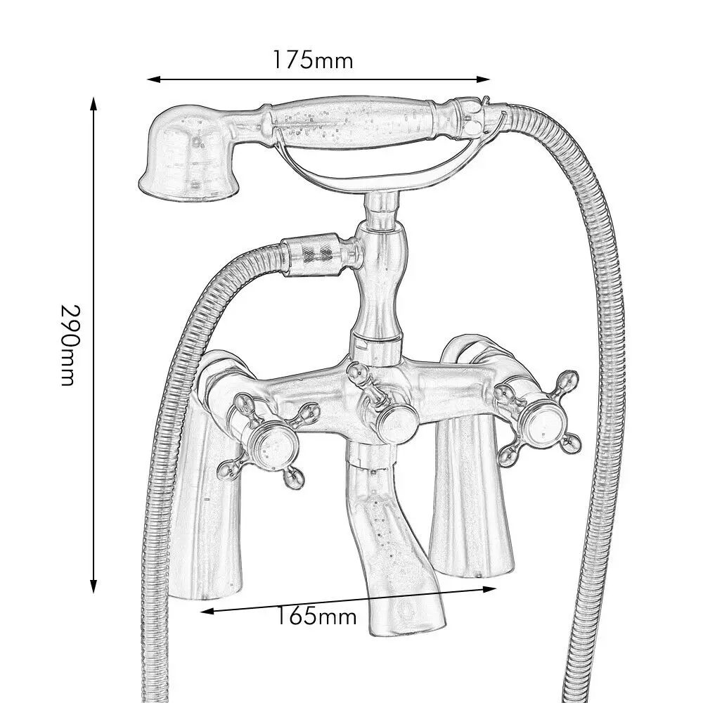 Bathroom Oil Rubbed Bronze Clawfoot Bathtub Faucet Deck Mounted Double Handle Tub Faucet With Handheld Showers ZD1124