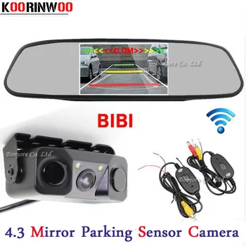 

Koorinwoo Car Parking sensor Camera Reversing Distance on 4.3 Inch TFT LCD Monitor Mirror Screen Digital Display Parking System