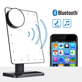 

Bluetooth Speaker LED Makeup Mirror Smart Musical 20 Lights Touch Screen Adjustable Vanity Makeup Mirror with 10x Magnifier