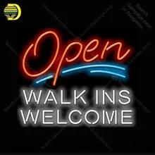 Открытый с прогулки Ins Добро пожаловать неоновый свет вывеска неоновые лампочки Декор кофе неоновая доска знак лампа anuncio luminoso Atarii