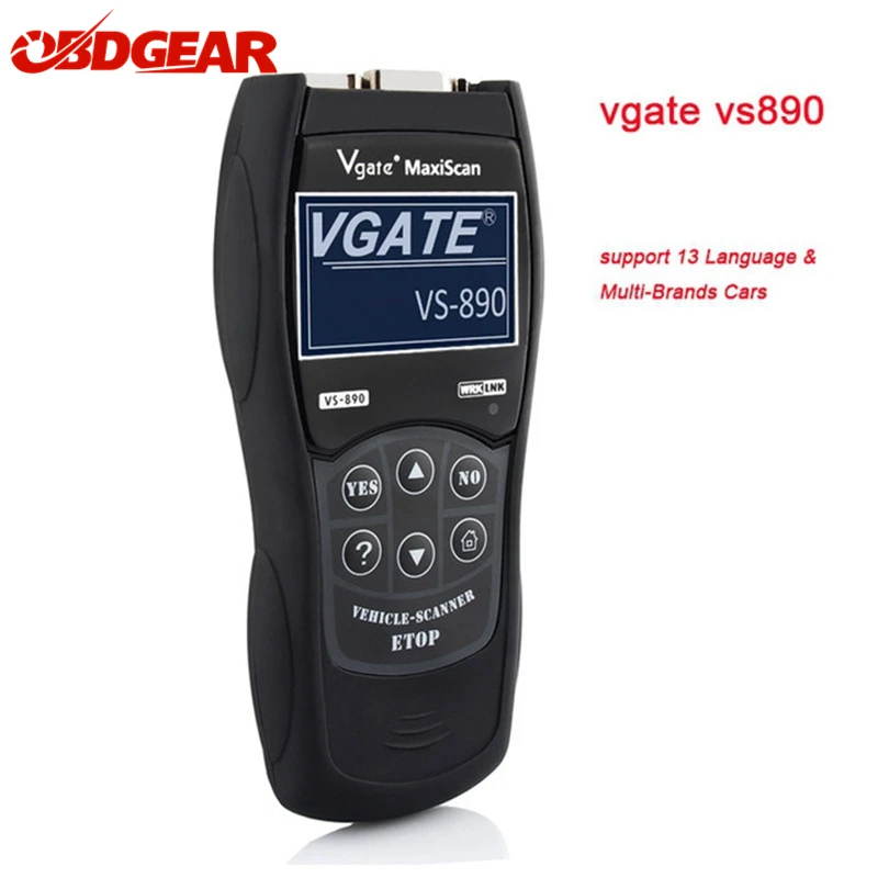 

Oringal Vgate VS890 ODB 2 Autoscanner OBD2 OBDII Auto Diagnostic Scanner Support Multi-language Scanner Automotive em Portugues