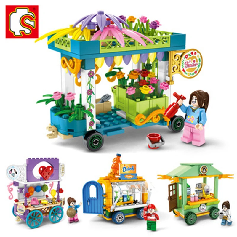 

Sembo Creator Nano Store DIY Street Shop Dining Car IegoSet Building Blocks Bricks Model Brithdays Gift Educational Toys Figures