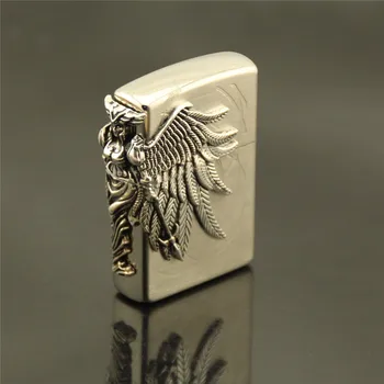 

White steel upscale boutique kerosene lighter, business gifts, men's gifts,Cigarette Accessories,Lighters & Smoking Accessories