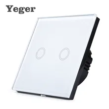 Yeger EU Standard Smart Wall Switch Remote Control Switch 1 Gang 1 Way Wireless Remote Control Touch Light Switch
