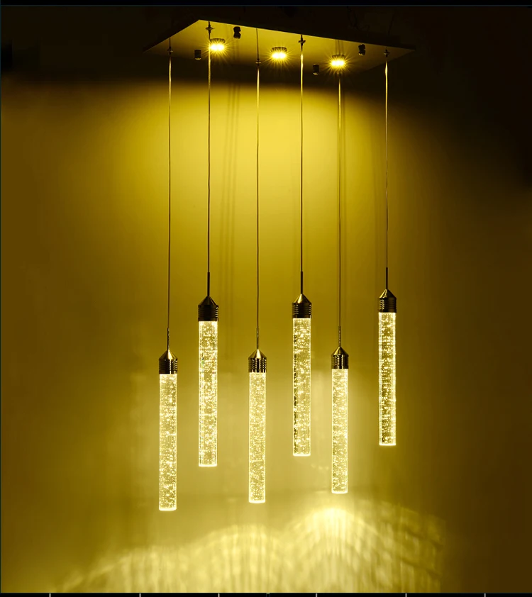

Creative personality Art AC 110-240V Bubble LED Crystal Column Elegant Pendant Lamp Light Lighting Droplight Fixture Lamparas
