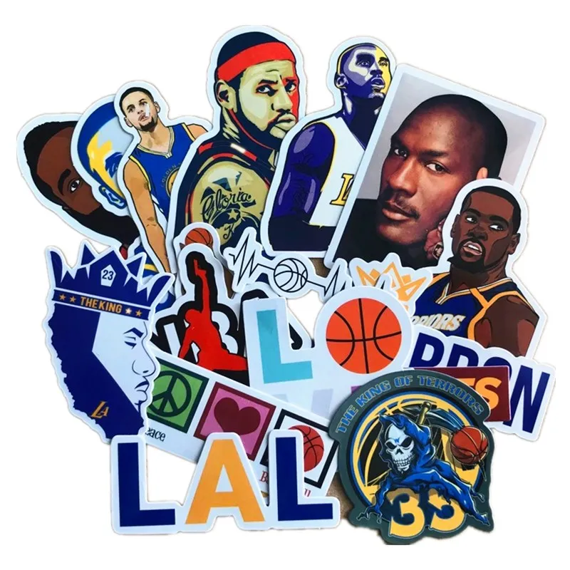 

17 Pcs Basketball Stars Jordan Harden James Curry Stickers For Notebook PC Skateboard Bicycle Moto DIY Waterproof Toy Sticker