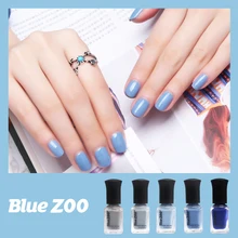 6 мл/бутылки 5 цветов синий серии воды гель Лаки для ногтей блеск Хамелеон Температура лак для ногтей Лаки УФ гель масло для ногтей