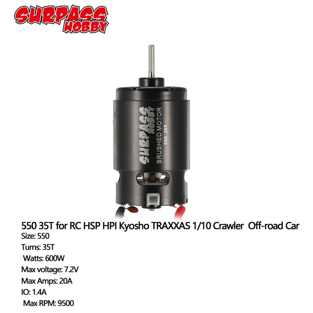 

SURPASSHOBBY 550 35T 2-5S Brushed Motor Parts for 1/10 RC Car Drift Touring Off-road Crawler Redcat HSP HPI Wltoys Kyosho TRAXXA