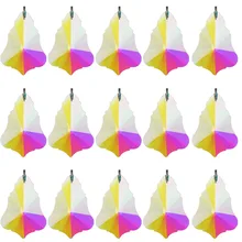 H& D 50 мм Хрустальная клена люстра с листьями призмы(Бесплатные Кольца) стеклянная лампа Suncatcher подвески для домашнего свадебного декора(красочные 10 шт