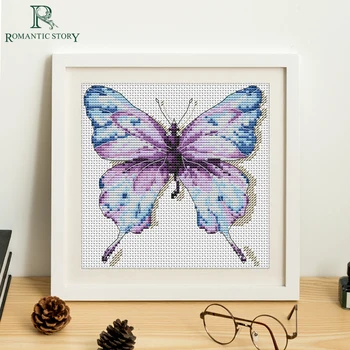 

Romantic Story Animal Butterfly Pattern Needlework Cross Stitch Set by Starter Kits Beginners Handmade Cross-Stitch Embroidery