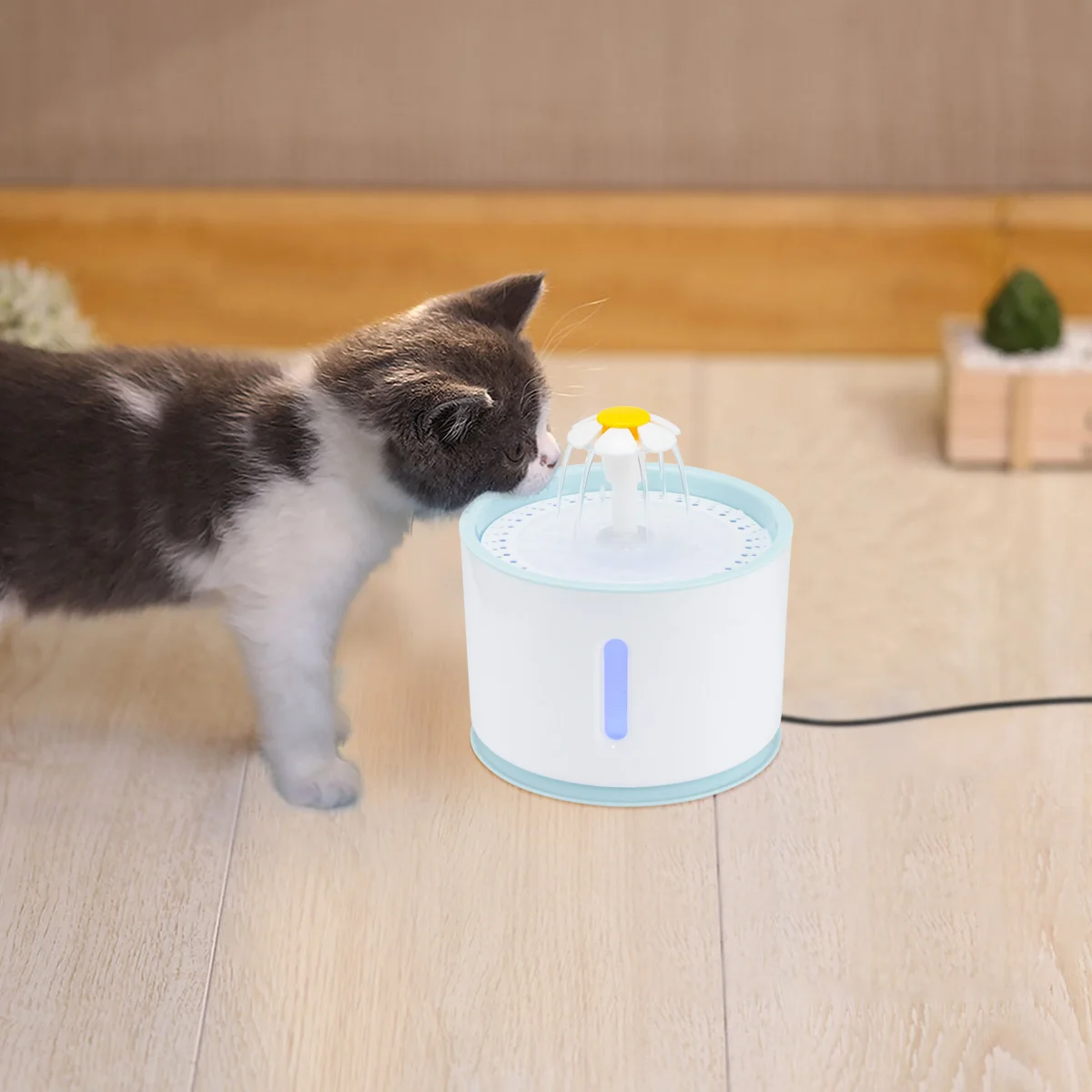 Автоматический водный фонтан для кошек 2.4L Электрический фонтан для воды собака кошка поилка для домашних животных кошка питьевой разливной автомат& цветок