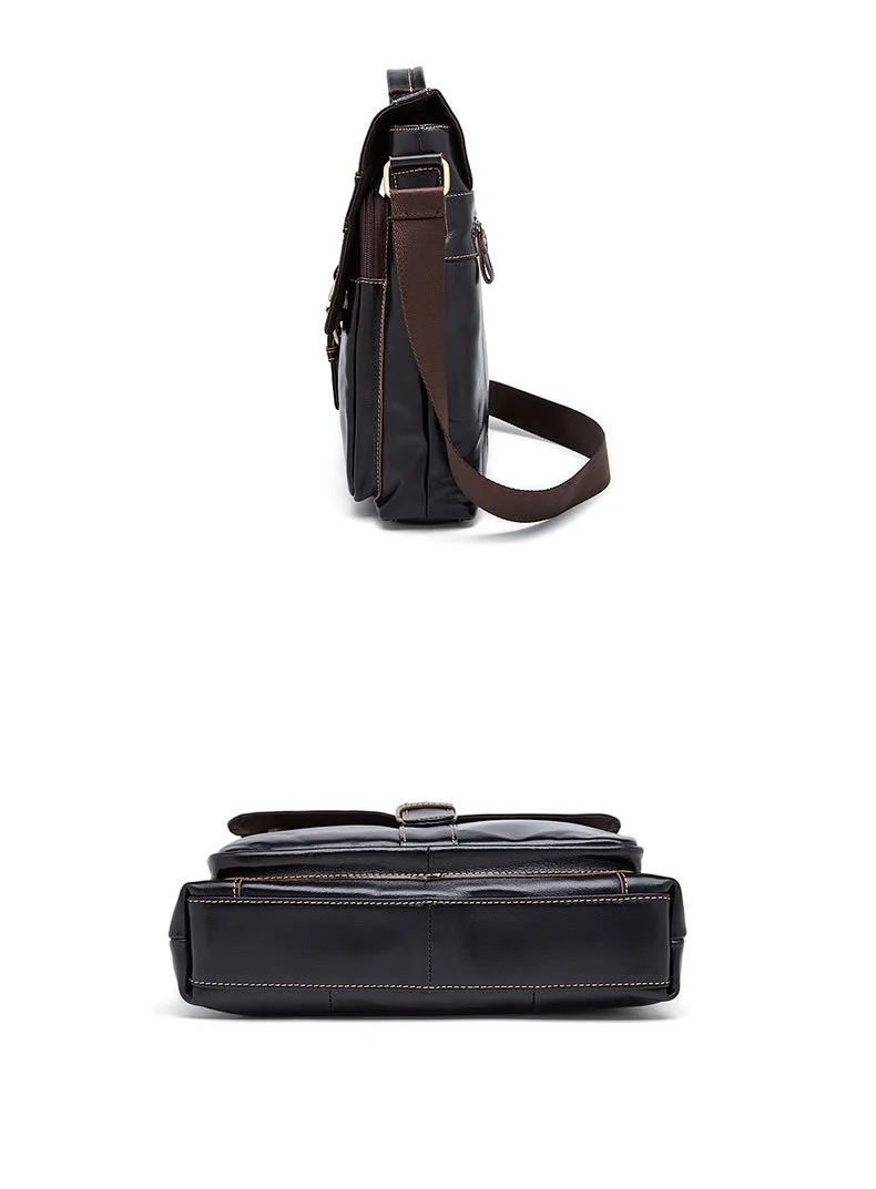 MJ Men's Bags High Quality Genuine Leather Messenger Bag Male Bags Original Real Leather Crossbody Bag Shoulder Handbag (6)